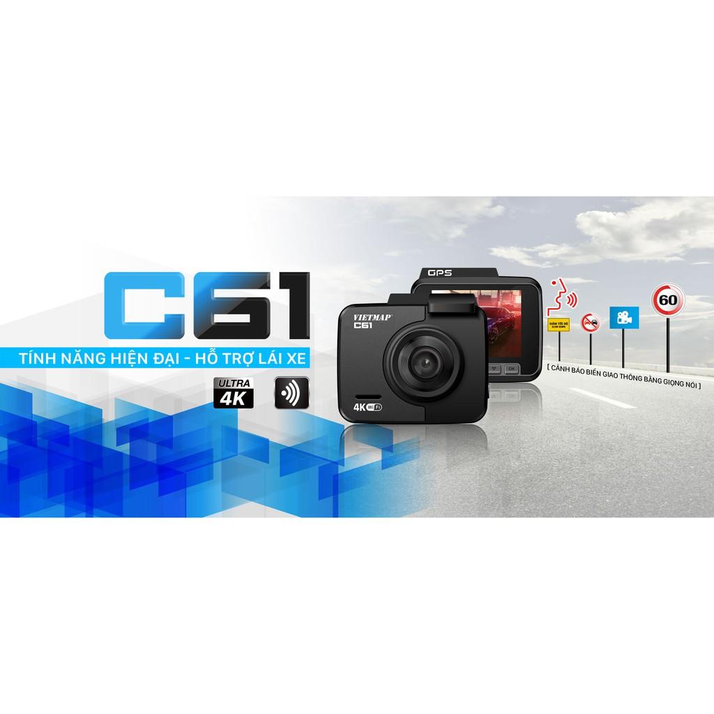 VietMap C61 - Thẻ 32GB - Camera Hành Trình Ô tô - Cảnh Báo Giao Thông Bằng Giọng Nói - Hàng Chính Hãng