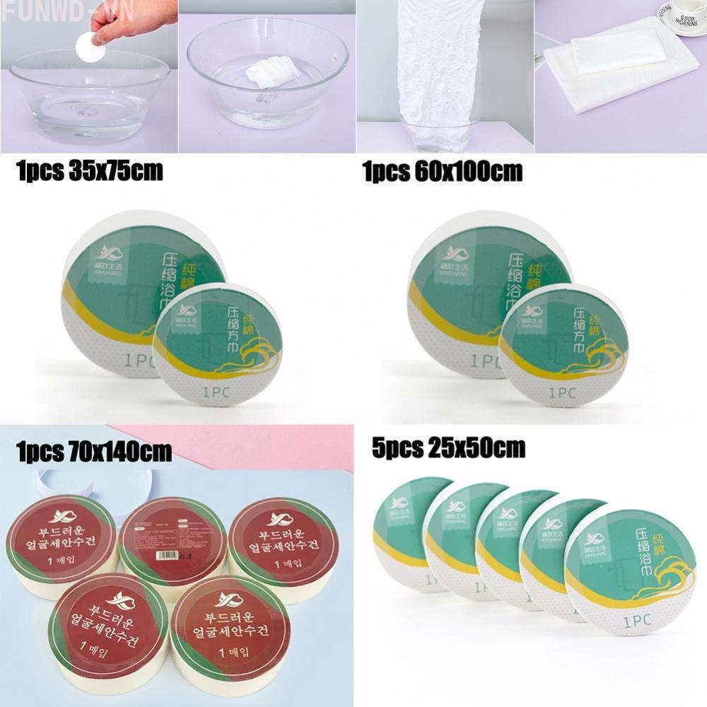 Set 5 Khăn Nén Dùng Một Lần Tiện Dụng Khi Đi Du Lịch