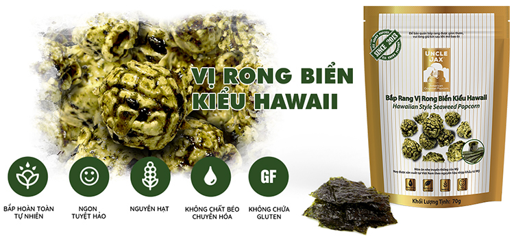 Bắp Rang Uncle Jax Vị Rong Biển Kiểu Hawaii (70g)