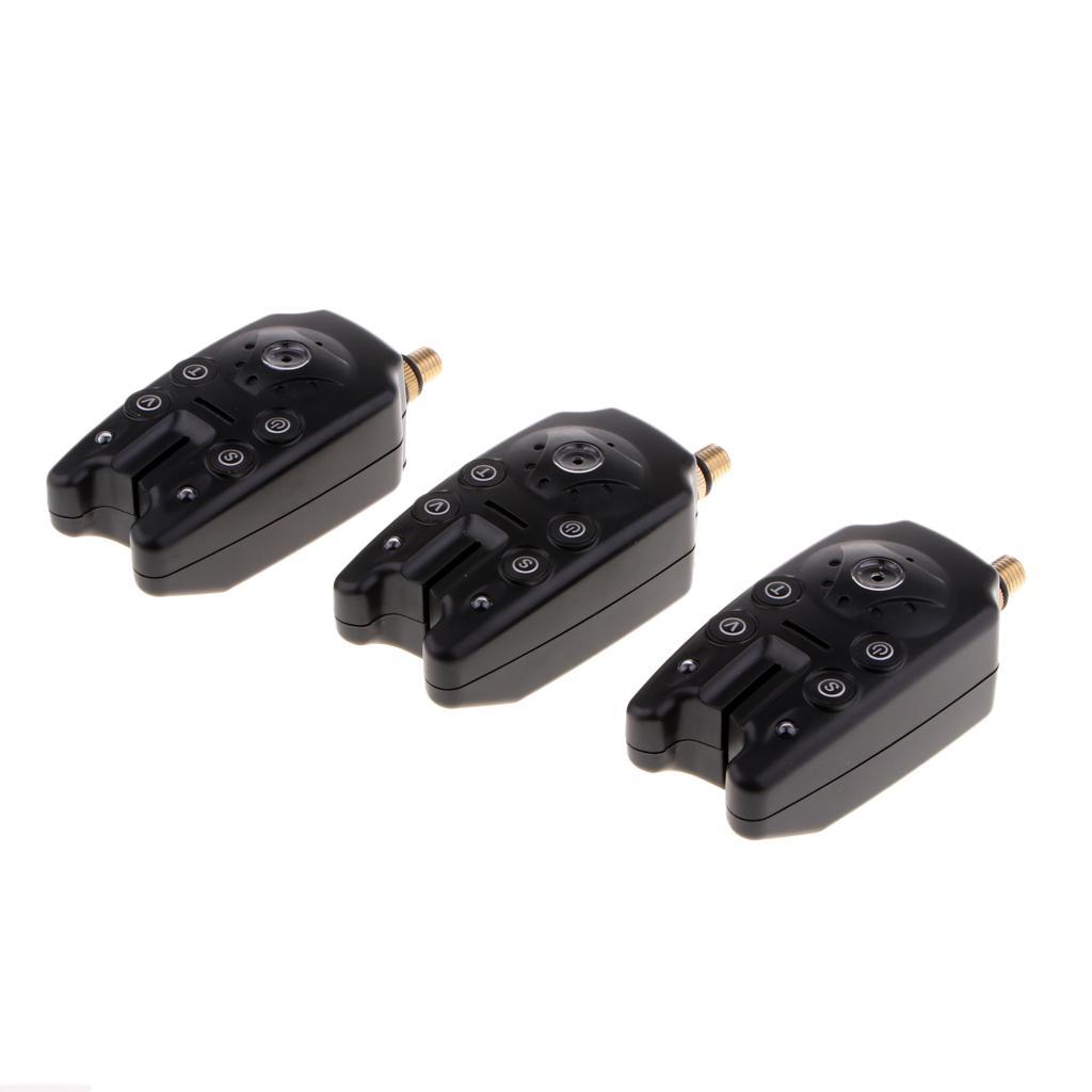 3pcs Fishing Electric Blue LED Light   Bite Sound  Bell Indicator