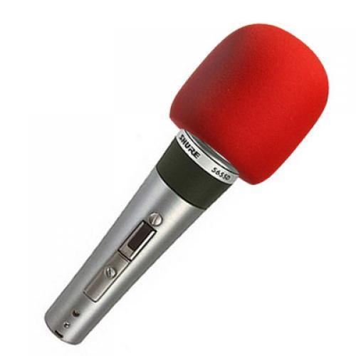 2pcs Handheld Microphone Windscreen Thick Foam Mic Cover Karaoke DJ, Red