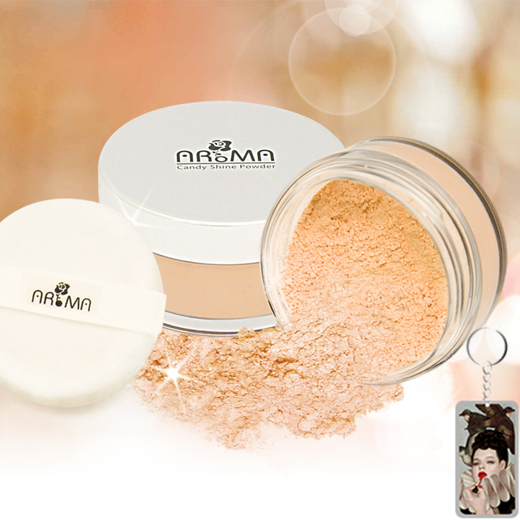 Phấn phủ bột kiềm dầu Aroma Candy Shine Powder Hàn Quốc 10g No.105 Da tự nhiên tặng kèm móc khoá