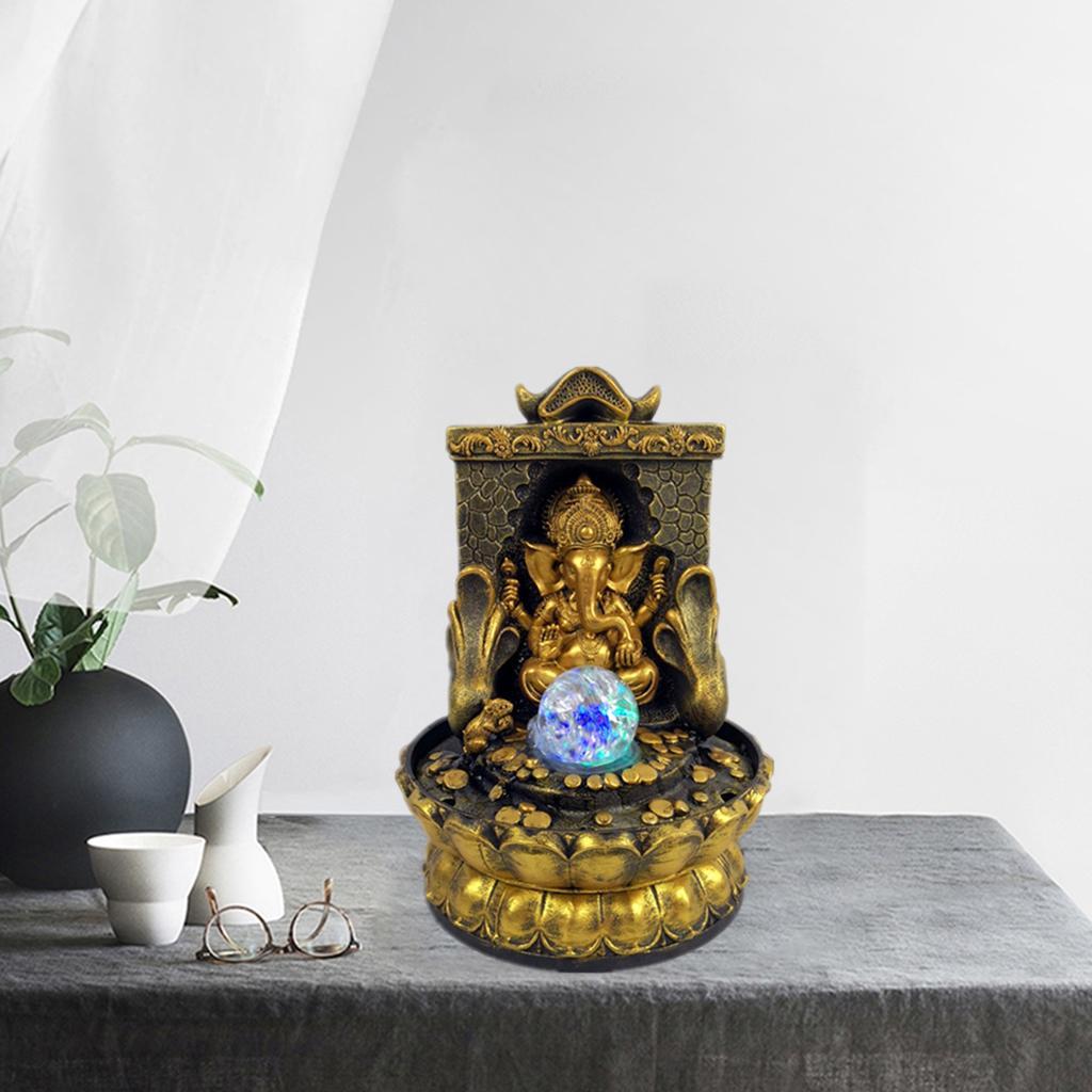 Resin Statues Tabletop Water Fountain for Relaxation Decoration