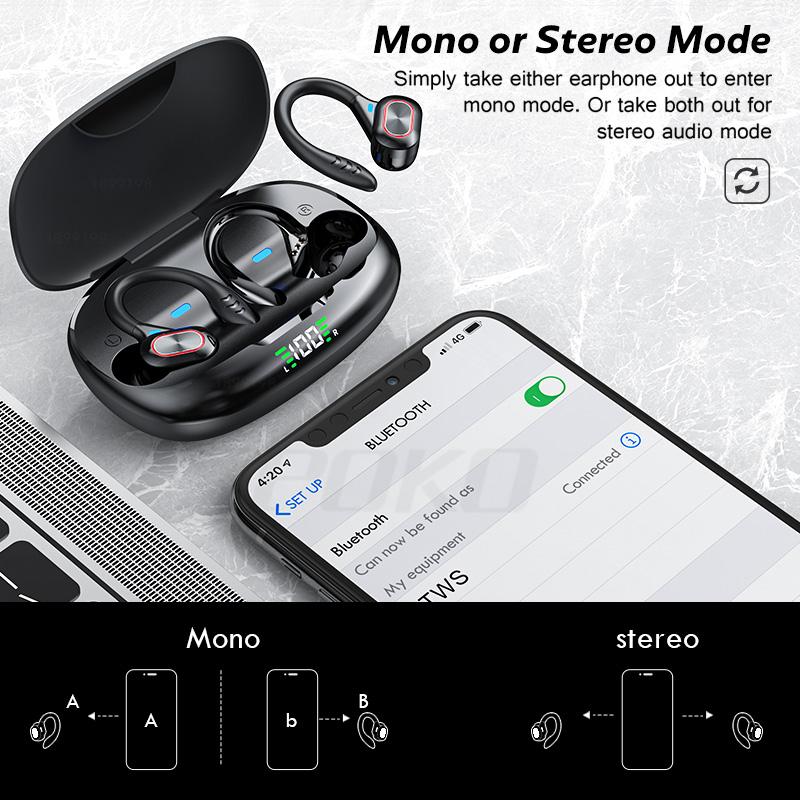 TWS Tai Nghe Nhét Tai Bluetooth-Tương Thích Với Micro Thể Thao Tai Màn Hình Hiển Thị Đèn LED Không Dây Tai Nghe Tai Nghe Nhét Tai Chống Nước Tai Nghe