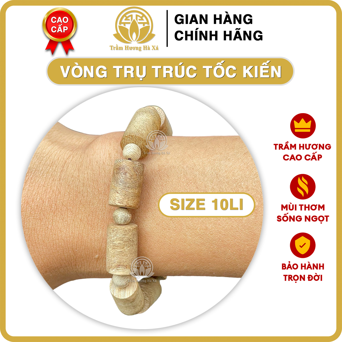 Vòng tay trầm hương trụ trúc tốc kiến cao cấp thật tự nhiên phong thủy may mắn tài lộc TRẦM HƯƠNG HÀ XÁ