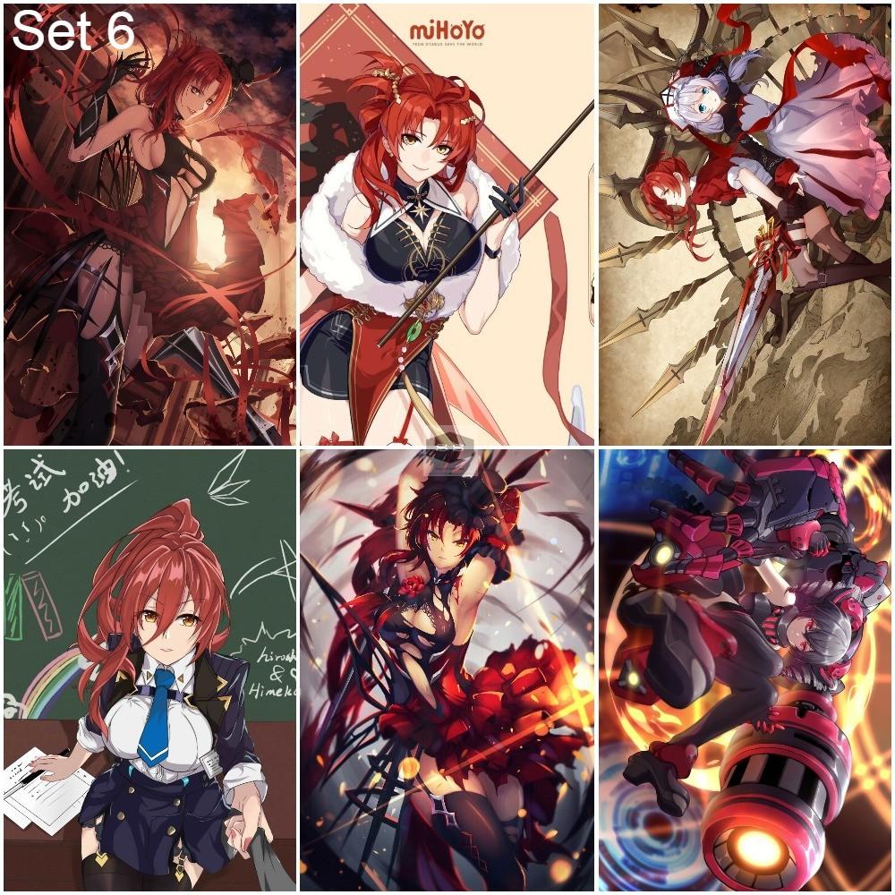 Bộ 6 Áp phích - Poster Game Honkai Impact - A3, A4, A5