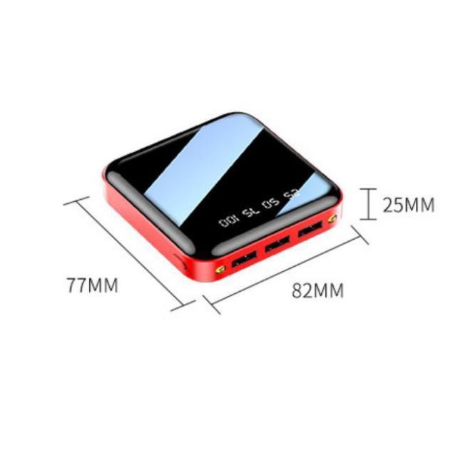 Pin sạc dự phòng mini 10.000 Mah dung lượng thực hiệu suất 99% hỗ trợ sạc nhanh 2.1A LCD hiển thị có 2 đèn lED