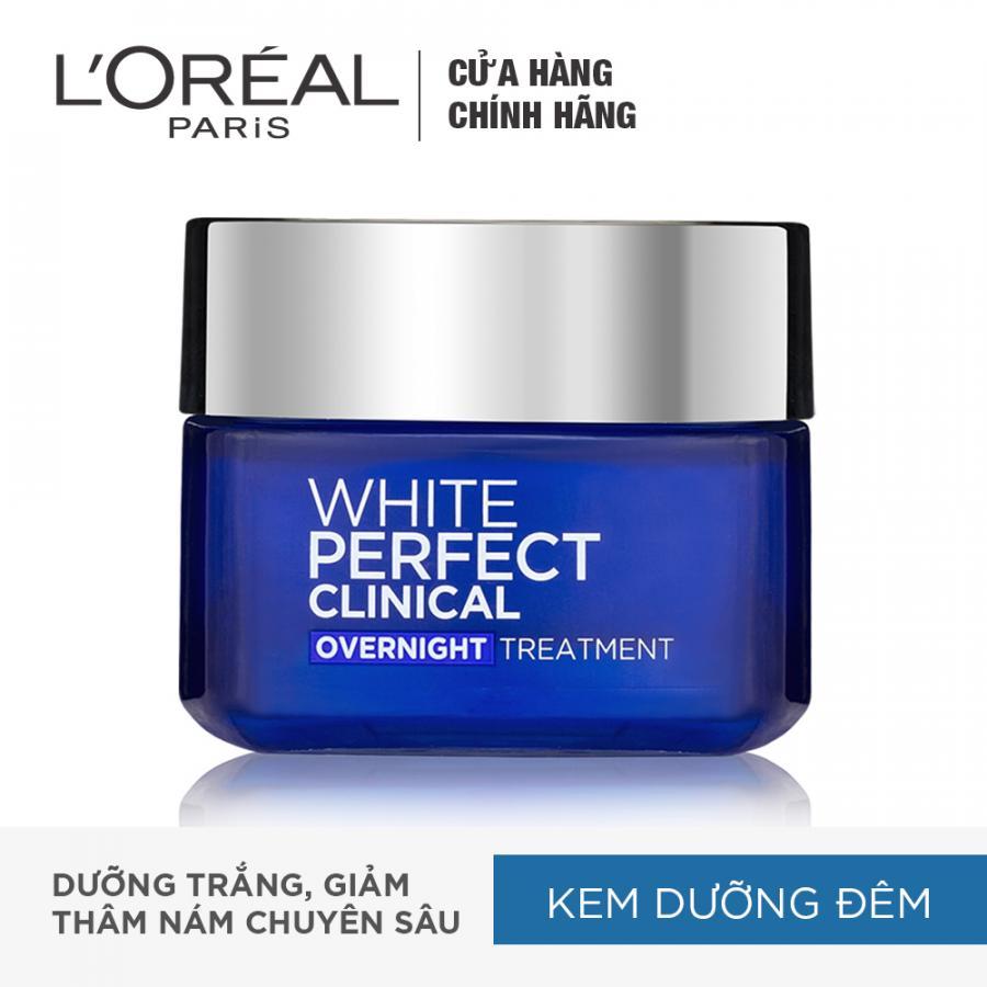 Kem Dưỡng Trắng Mịn Và Giảm Thâm Nám Ban Đêm L'Oreal Paris Aura Perfect Clinical 50ml