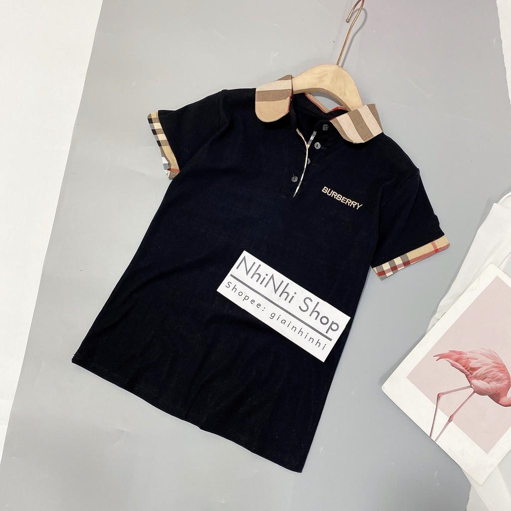 Áo thun cổ bẻ pha kẻ BBR ôm dáng, Áo phông ngắn tay thêu ngựa AS6012 - NhiNhi Shop