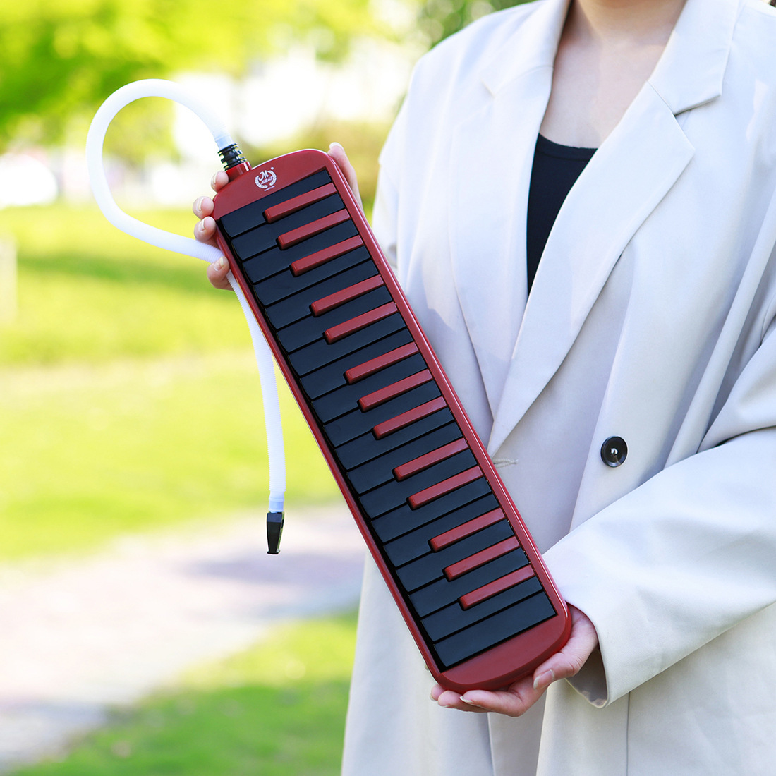 Kèn Melodion, Melodica, Pianica - Mbat KF-32 - Kèn 32 phím cao cấp, túi hộp EVA, nhựa ABS an toàn, màu đỏ - Hàng chính hãng