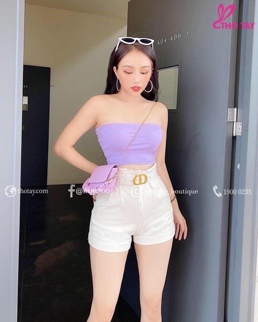 Áo ống thun gân croptop