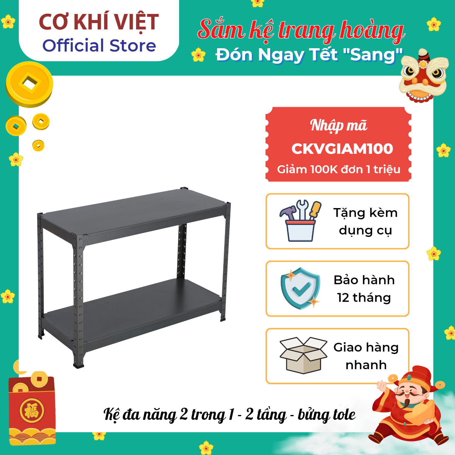 Kệ Sắt Lắp Ráp Trang Trí Đa Năng 2 Trong 1