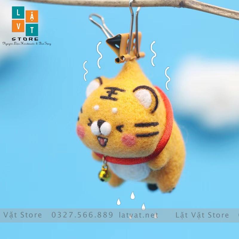 Bộ len chọc Hổ Nhâm Dần 2022 cực dễ thương, làm móc khoá từ len, needle felting tiger có hướng dẫn