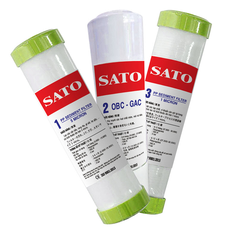 Bộ 3 Lõi Lọc 123 Sato - Chính Hãng