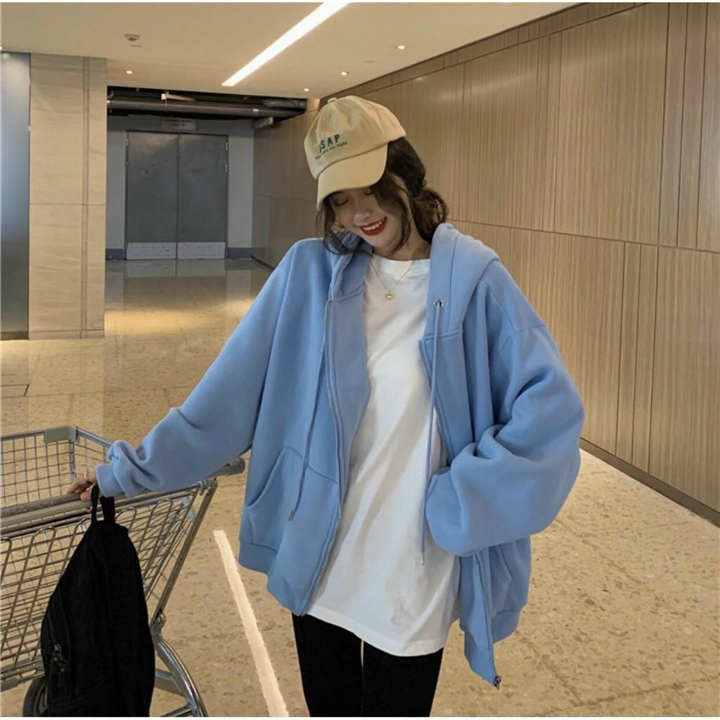 Áo Khoác Hoodie nữ Tai gấu SmileZ Dáng Unisex Form Rộng chất nỉ bông chống nắng tốt