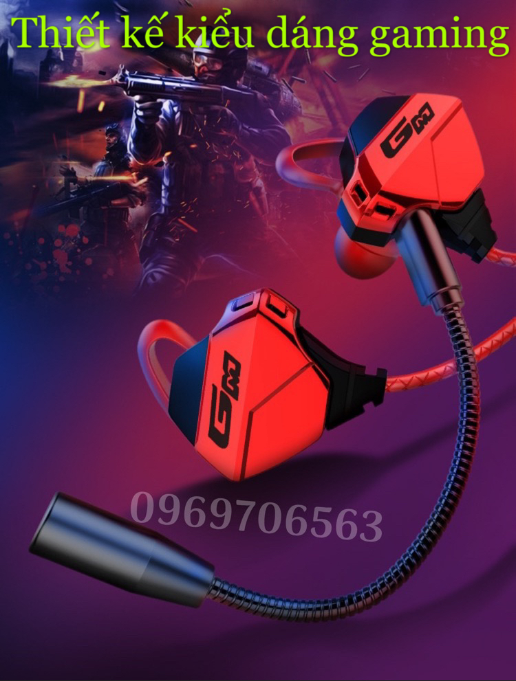 Tai Nghe Nhét Tai Chống Ồn Gaming XSmart G10 Cao Cấp Siêu Ngầu Dùng Cho Cả Máy Tính, Điện Thoại, Có Mic Rời, Tặng Bộ Phụ Kiện - Hàng Chính Hãng