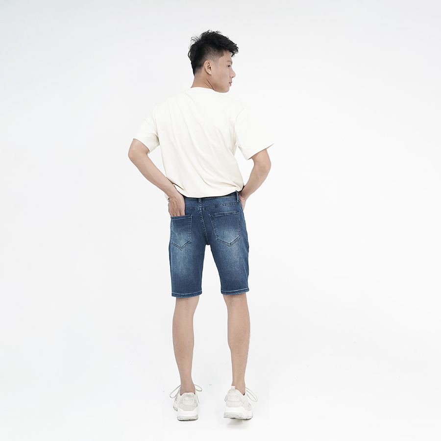 Quần Short Jeans Nam Cao Cấp HUNTER X-RAYS Form Slimfit Thun Màu Xanh S71