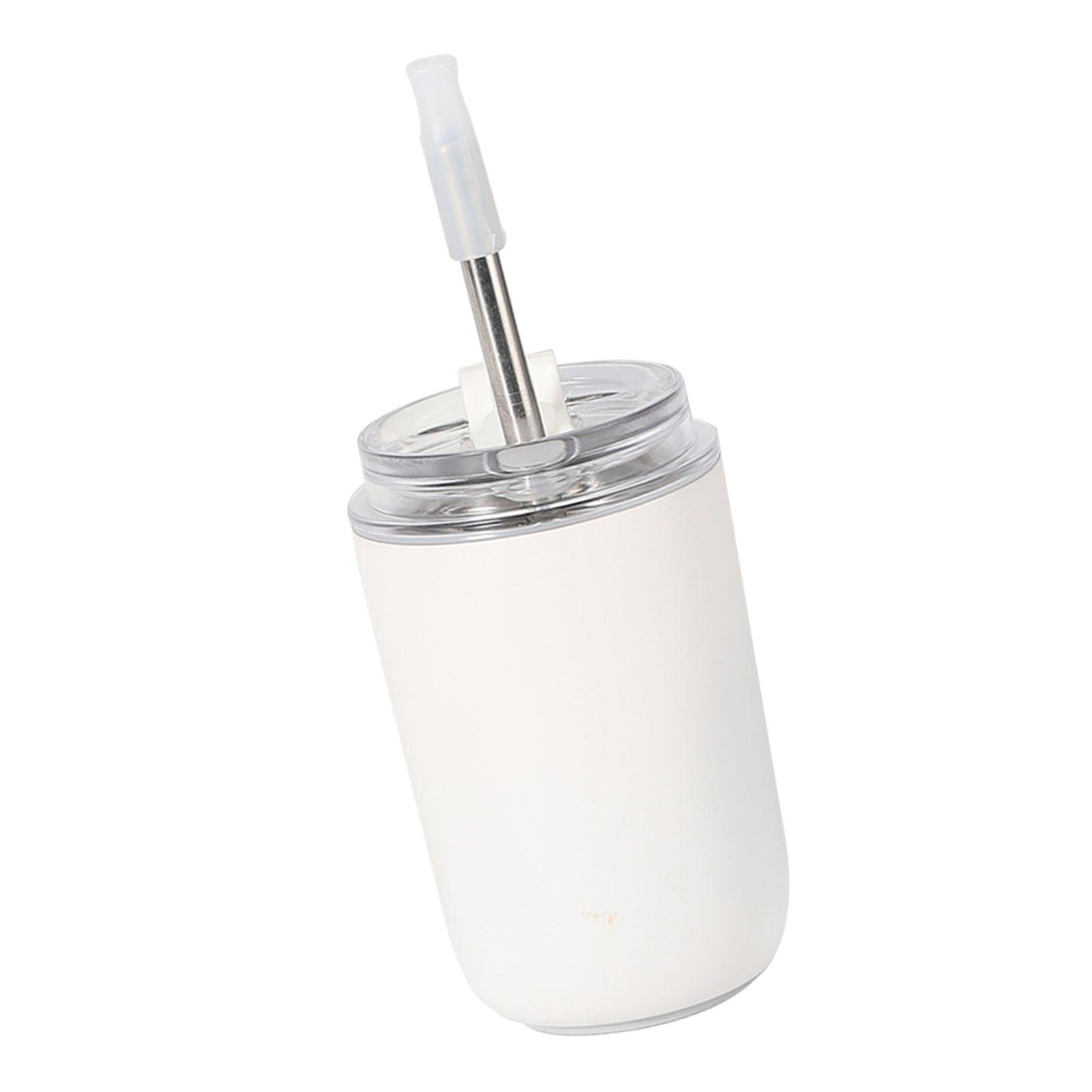 Travel Mug with Lid and Straw for Brew Hot and Cold Drinks coffee White