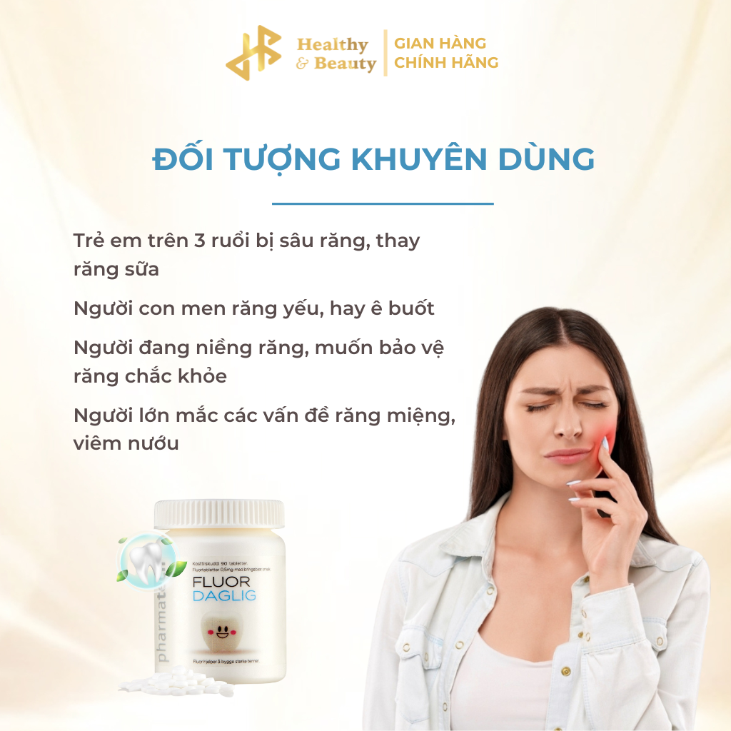 Combo 3 Thực phẩm bảo vệ sức khỏe Fluor Daglig - Lọ 90 viên