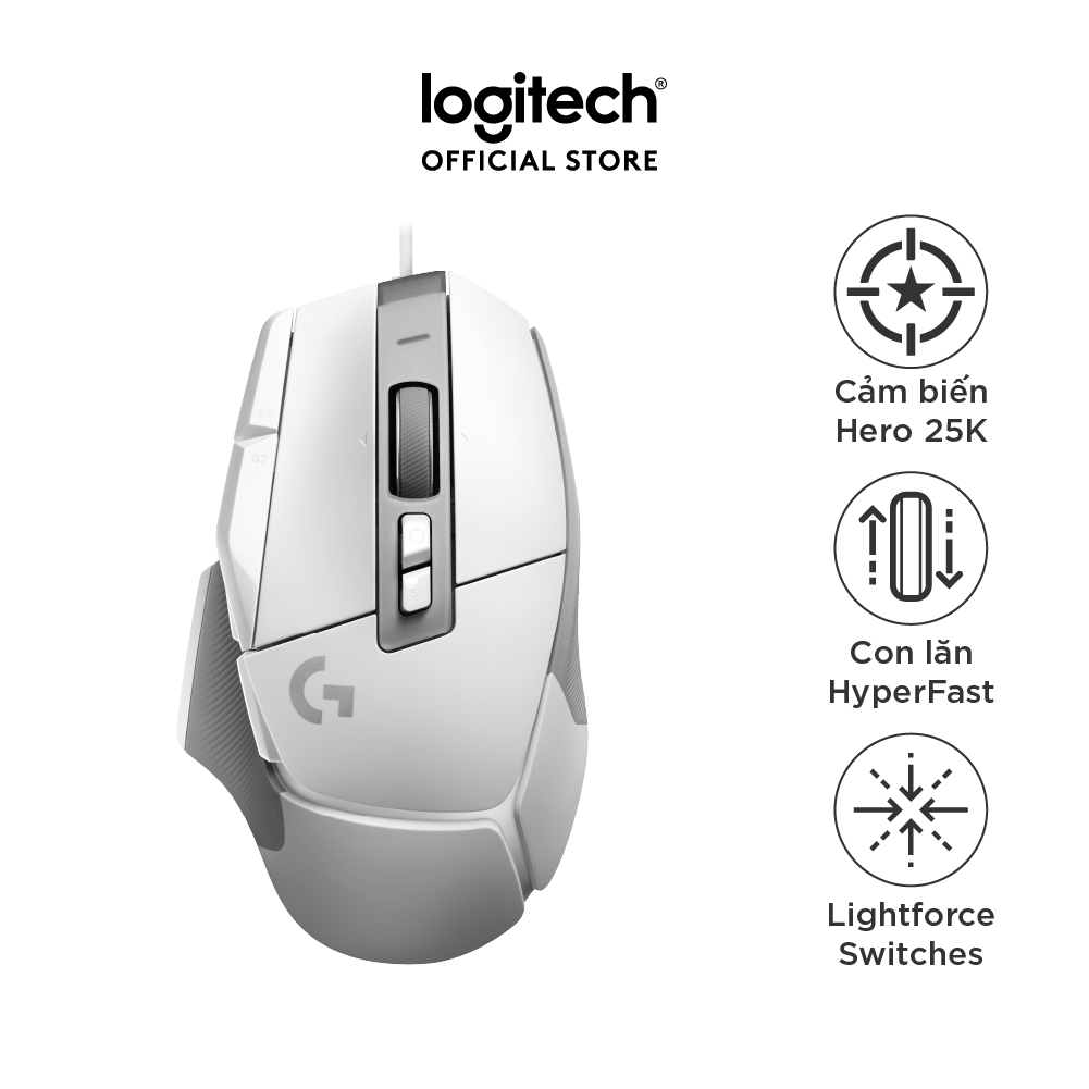 Chuột game có dây Logitech G502 X  – switch LIGHTFORCE hybrid, Cảm biến Hero 25K, 13 nút macro, tương thích Windows/Mac OS - Hàng chính hãng