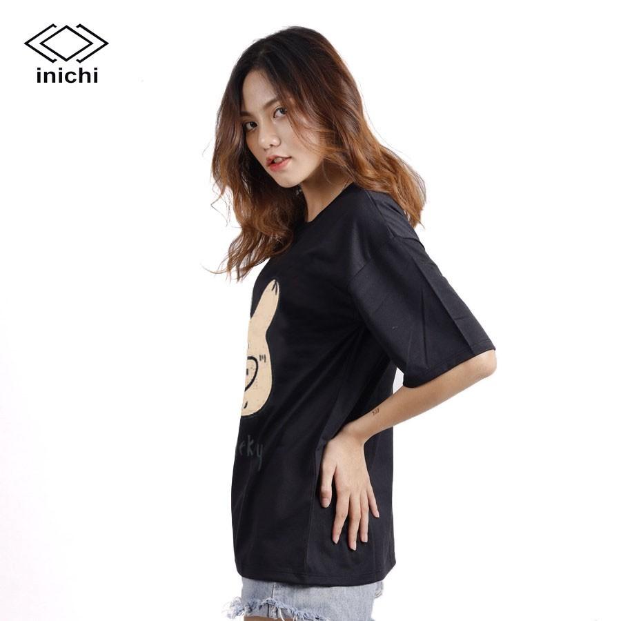 Áo thun Unisex INICHI tay lỡ form rộng phong các in hình chú heo lucky - IC661