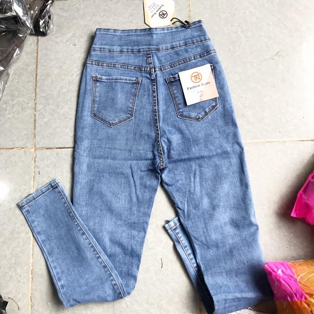 Quần jeans skinny ôm 5 nút hông- shop tự quay clip