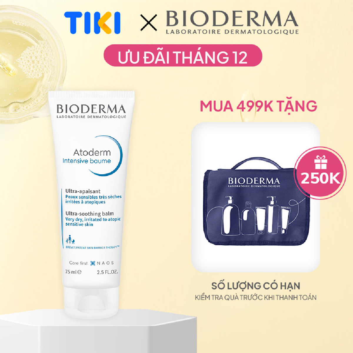 Kem Gel Dưỡng Ẩm Và Làm Dịu Dạng Gel Cho Ra Rất Khô Đến Viêm Da Cơ Địa Atoderm Intensive Gel - Crème 75Ml