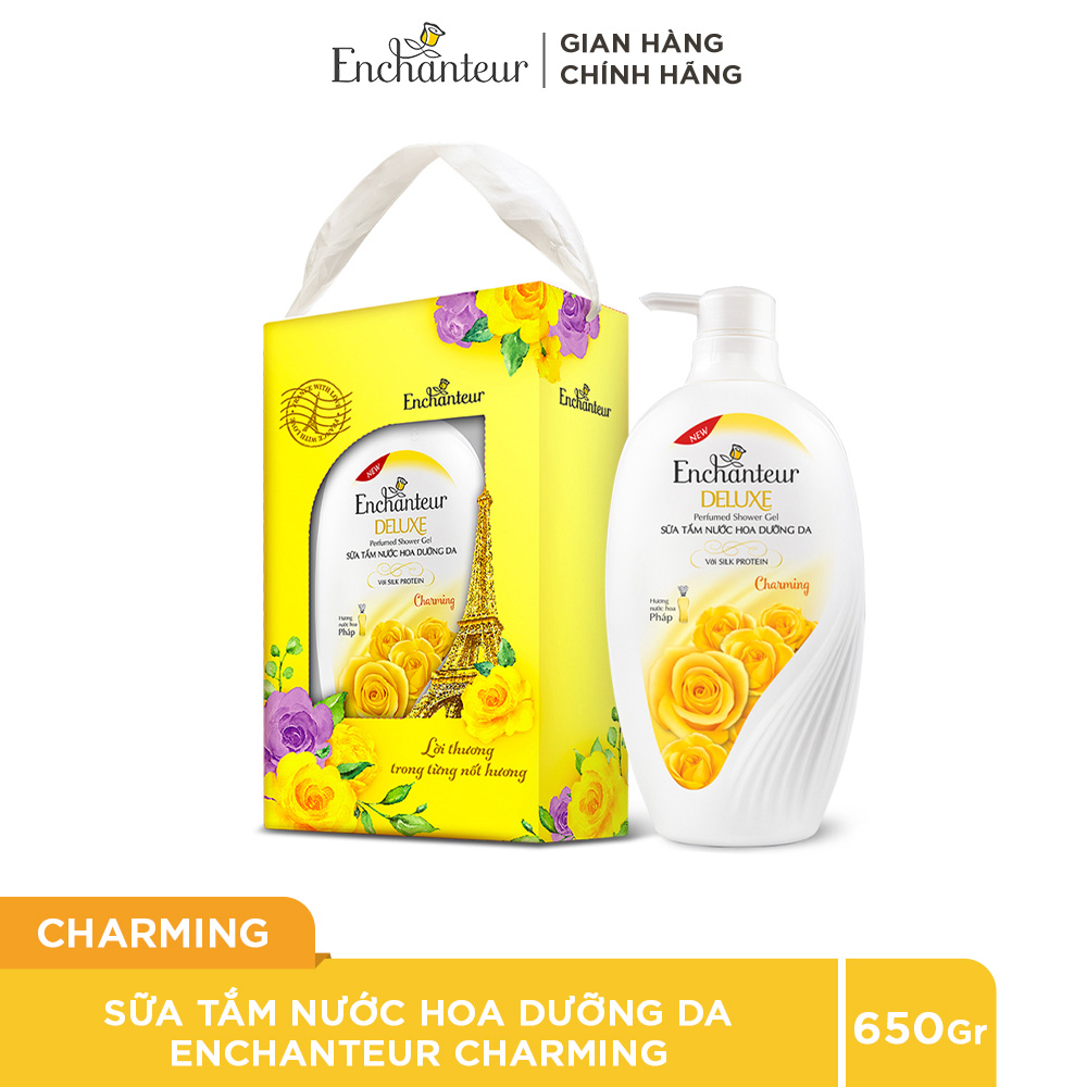 [Hộp quà dưỡng da thơm mịn] Sữa tắm nước hoa Enchanteur Charming 650gr