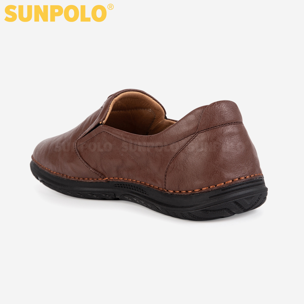 Giày Mọi Nam Da Bò Cao Cấp SUNPOLO CS5026 Mũi bo tròn thanh lịch (Đen, Nâu)