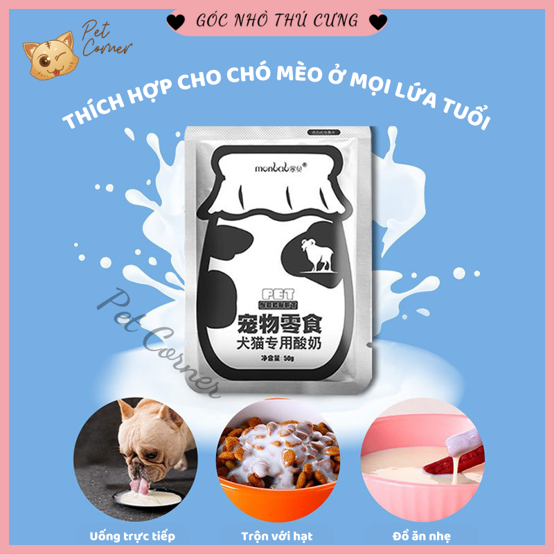 Sữa chua cho chó mèo tăng cường miễn dịch, hỗ trợ tiêu hóa, giảm mùi hôi phân cho thú cưng