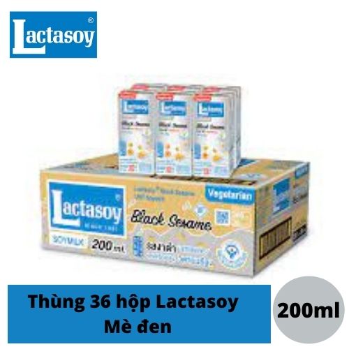 Thùng 36 Hộp Sữa Đậu Nành Lactasoy Mè Đen (200ml/Hộp)