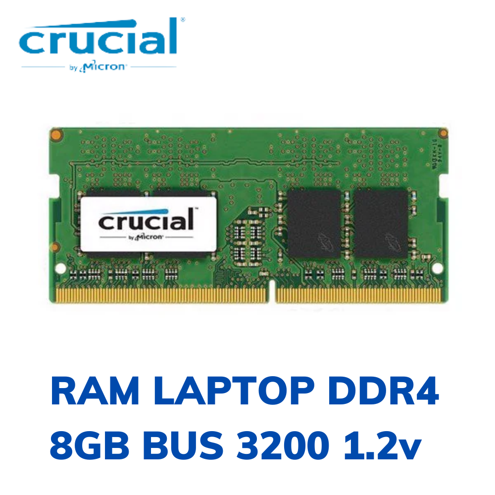 Ram Laptop Crucial DDR4 8GB BUS 3200MHz hàng chính hãng, bảo hành 36 tháng