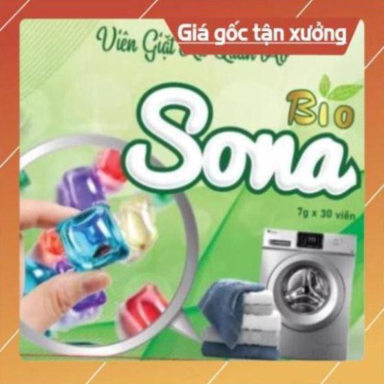 VIÊN GIẶT XẢ 2 IN 1 SONA - HỘP 30 VIÊN, Lưu Hương Lâu, Làm Mềm Vải, Không Gây Kích Ứng Da