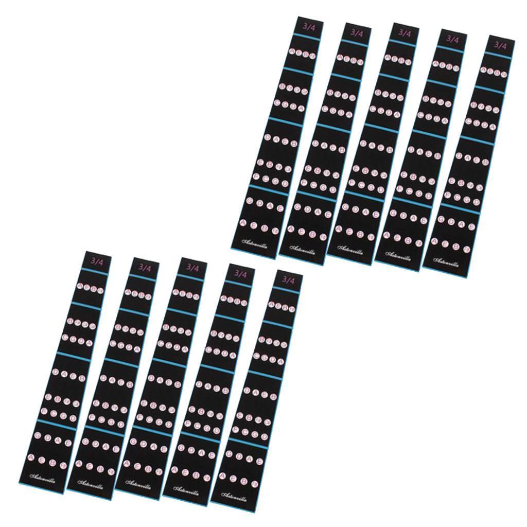 10pcs 3/4 Violin Fretboard Finger Chart Guide Sticker for Beginner Kids