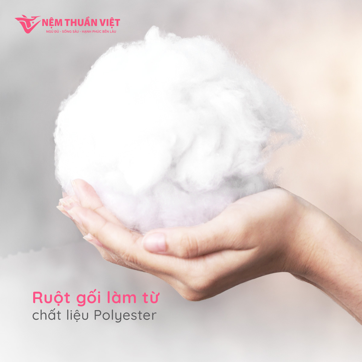 Ruột Gối Nằm Gòn Dreamy Thuần Việt - Sợi Gòn Cao Cấp, Êm Ái - Kích Thước 50x70