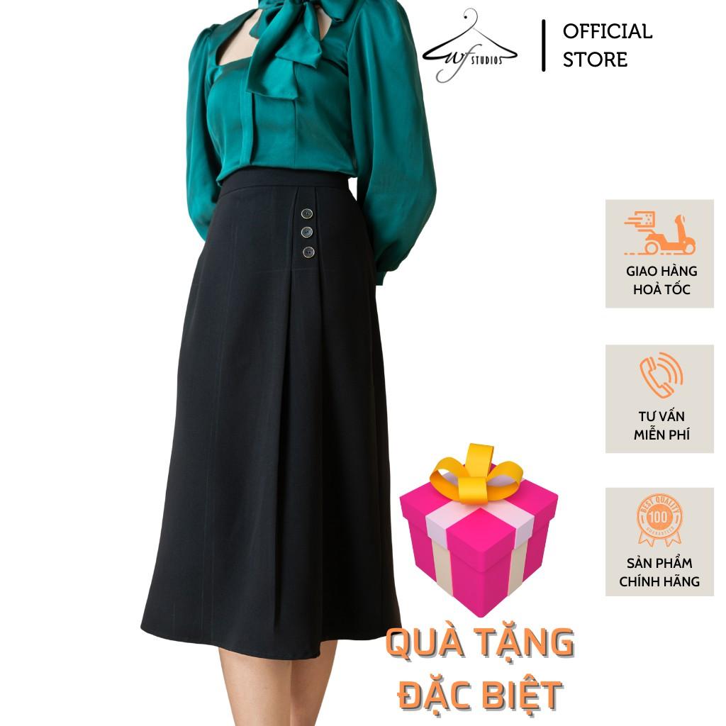 Chân váy chữ A xếp ly 3 cúc Zelly Skirt CV02 - thời trang công sở nữ wfstudios