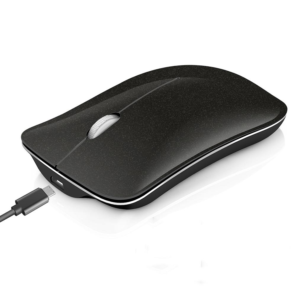 HXSJ T23 Wireless Mouse 2.4G+BT3.0+BT5.0 3-mode Ergonomic Mouse Built-in 400mAh Rechargeable Battery for PC Laptop Black