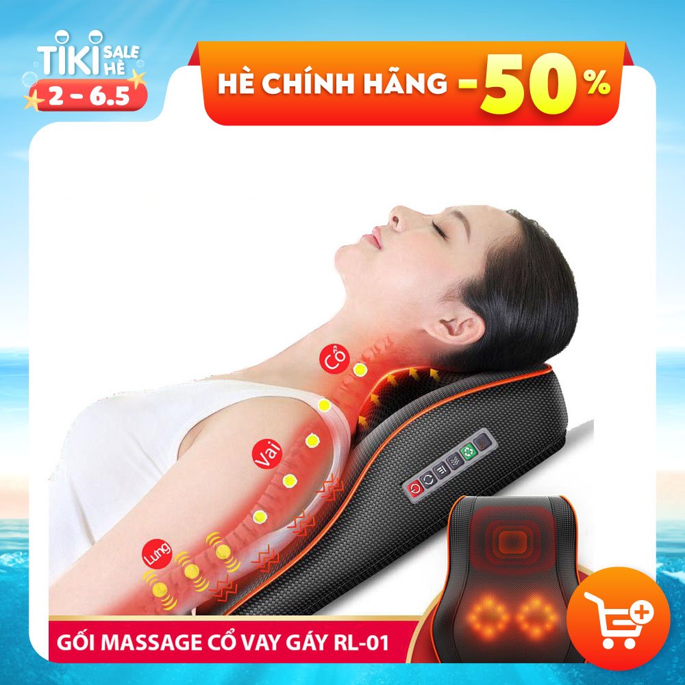 Gối Massage Hồng Ngoại RULAX 01 cổ vai gáy tựa lưng đa năng