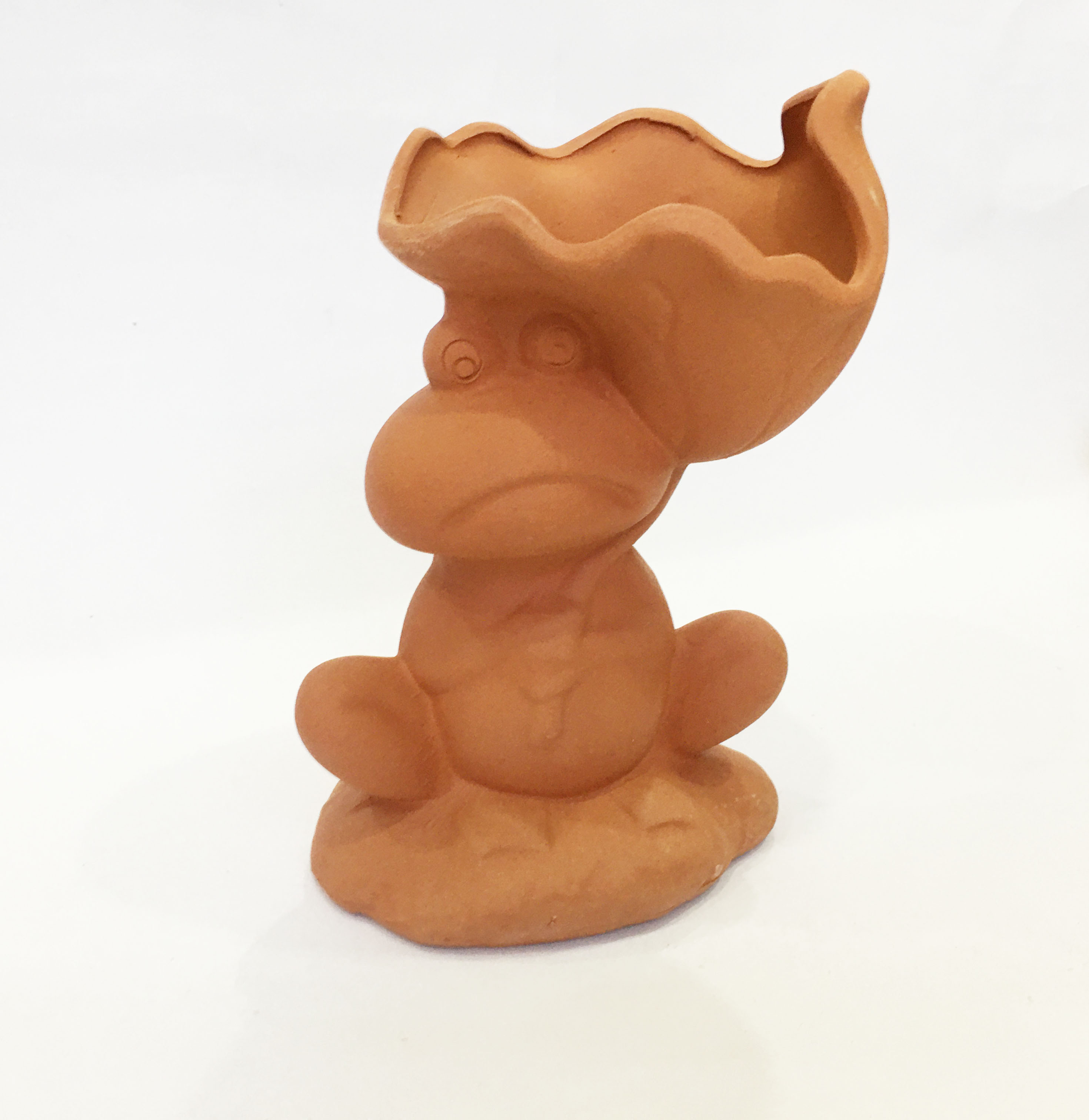 Chậu đất nung Ếch lá sen, có lỗ, xinh xắn, vintage làm chậu trồng bonsai, cây cảnh, sen đá