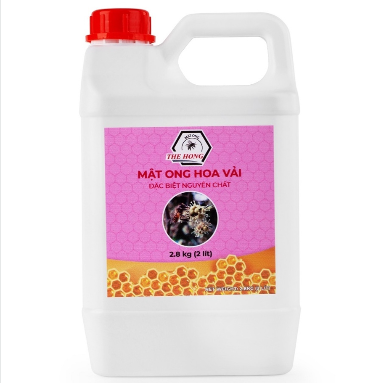 Mật ong hoa VẢI đậm đà 100% 1 lít không tem - Thế Hồng Honey