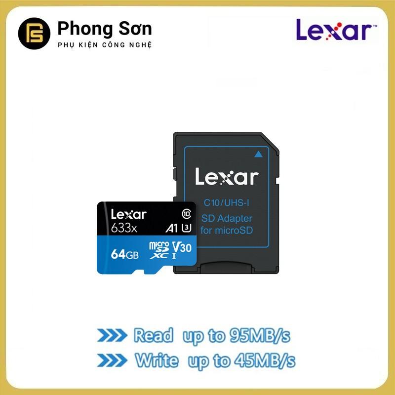 Thẻ nhớ Lexar Micro SDXC 64GB 633X 95MB/s A1 - Hàng chính hãng