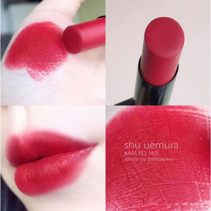 Son Shu Uemura Rouge Unlimited Amplified Matte AM RD 163 Màu Đỏ Tươi Thuần (Chất Son Lì Có Dưỡng)