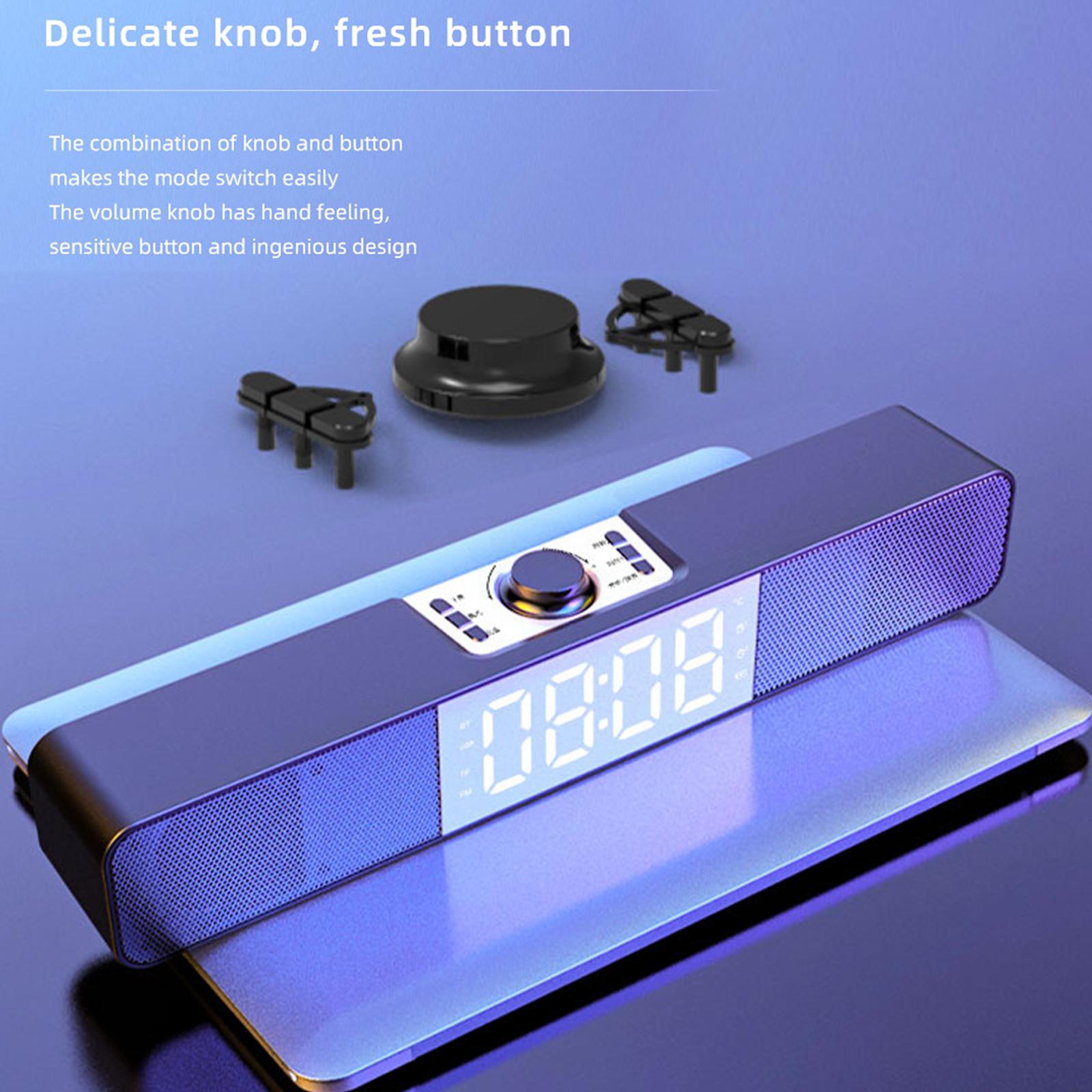 Đồng hồ Báo thức để bàn kết hợp Loa không dây Bluetooth 5.0 siêu trầm AUX-IN USB TF Card