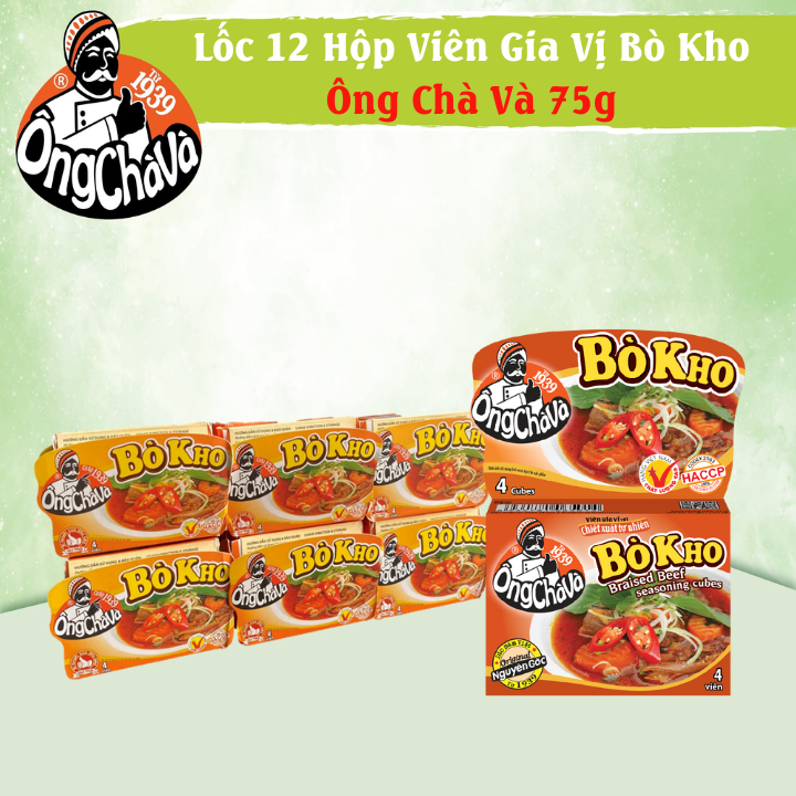 Lốc 12 Hộp Viên Gia Vị Bò Kho Ông Chà Và 75gram