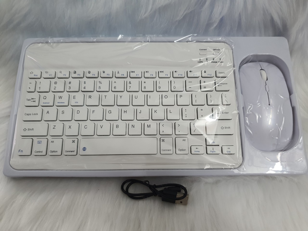 Combo chuột và bàn phím Bluetooth mini không dây, dùng cho máy tính, laptop, máy tính bảng, điện thoại - Hàng chính hãng