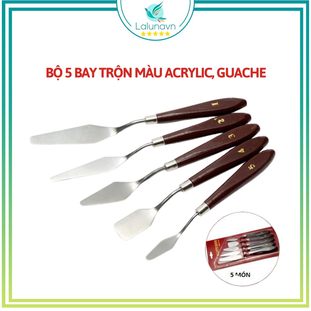 Set 5 Bay Trộn Các Màu Acrylic, Nước  LALUNAVN Cao Cấp - A35