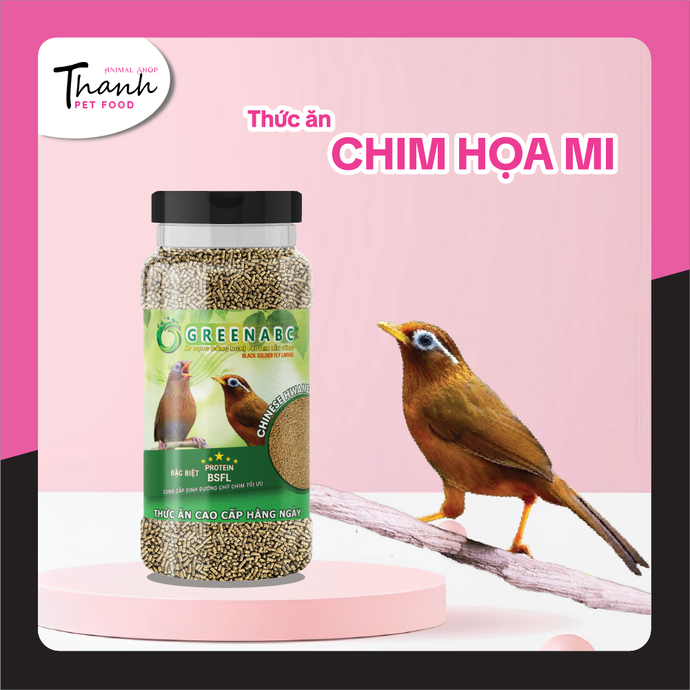 Cám Chim Họa Mi của hiệu GREENABC - Có 2 loại hằng ngày và bổ sung giúp chim căng lửa, mượt lông, hót hay – Hộp 280g