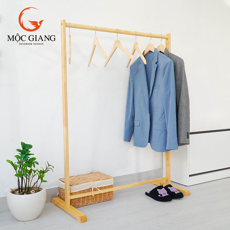 Giá Treo Quần Áo Gỗ Thanh Ngang - Sào Treo Quần Áo Gỗ - Size M - Nội Thất Mộc Giang