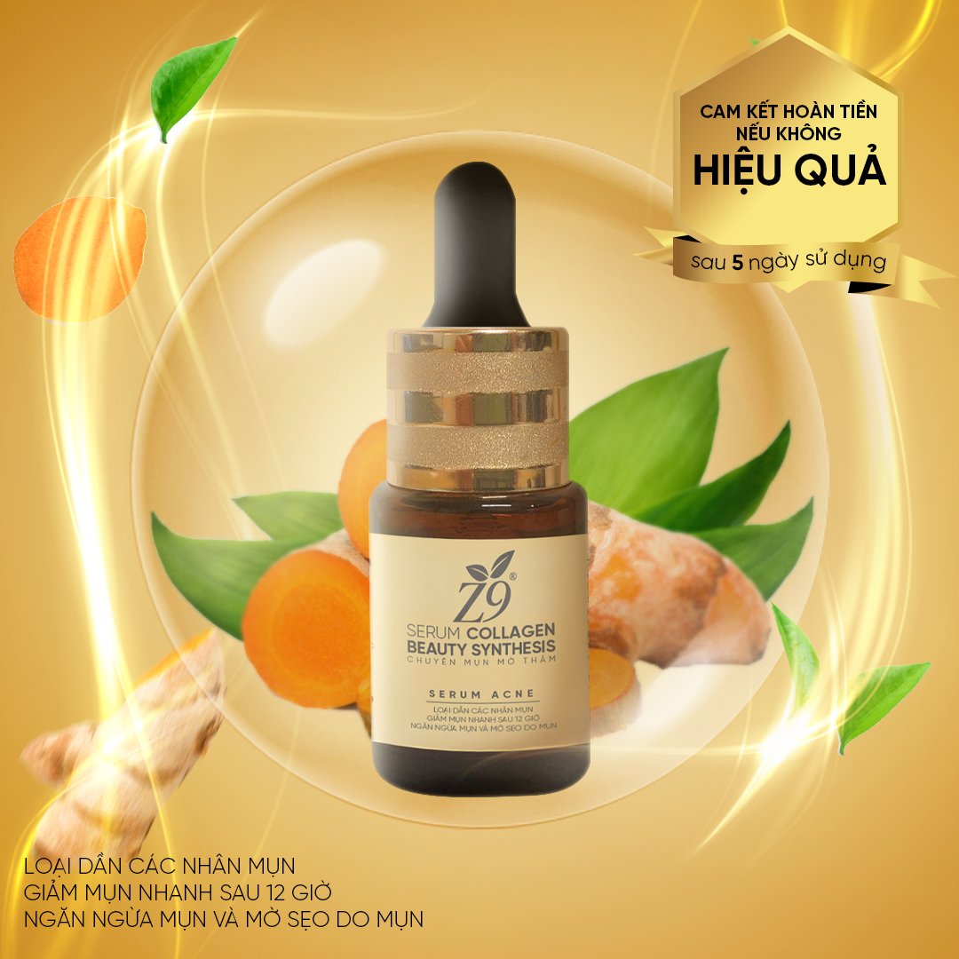 Serum Giảm Mụn Z9 Tinh Chất Nghệ Tươi Hiệu Quả Nhanh 15ml