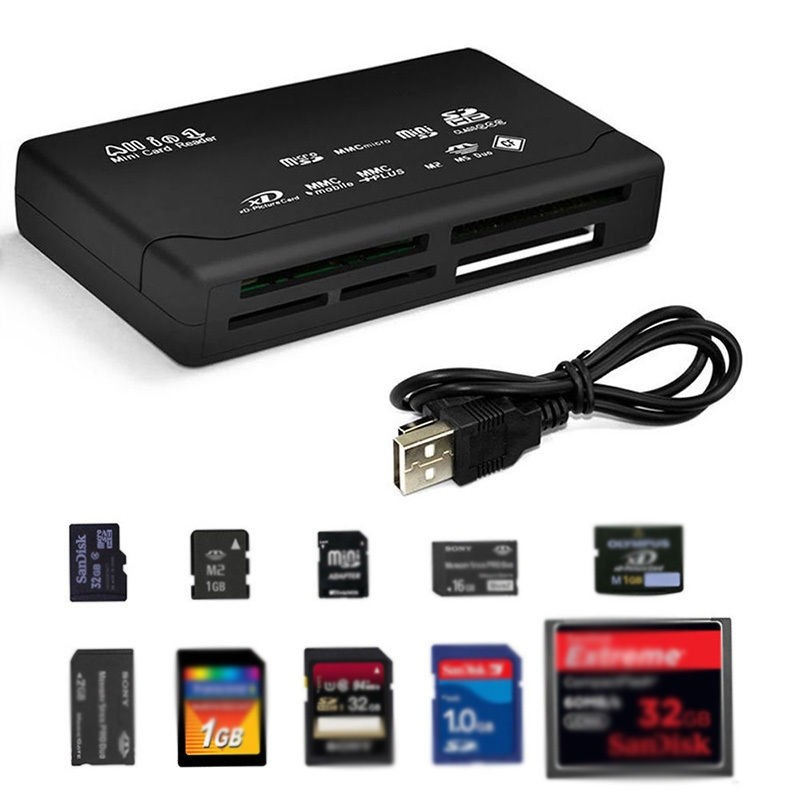 Đầu Đọc Thẻ Nhớ đa năng 6 trong 1 - Multi Card Reader All In One 6 in 1 dùng cho máy ảnh, máy quay, máy tính để đọc và sao chép dữ liệu